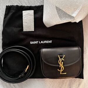 Saint Laurent Black Leather Small Kaia Belt Bag